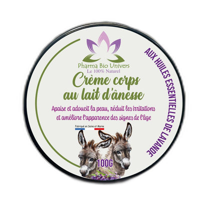 Image de la Crème Nourrissante pour le Corps au Lait d'Ânesse, une formule hydratante et nourrissante pour une peau douce et soyeuse.